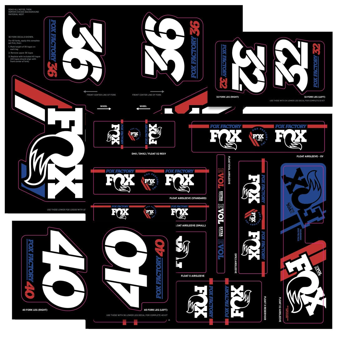 Fox Racing Shox Fox Shox Heritage Fork And Shock Decal Kit Parts