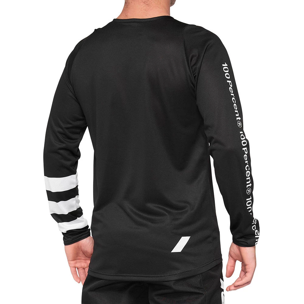 Shop 2nd D1 - 100 Percent R-Core DH Youth Long Sleeve Jersey - Youth L - Black - White - 2021 2 Shop 2nd D1 - 100 Percent R-Core DH Youth Long Sleeve Jersey - Youth L - Black - White - 2021